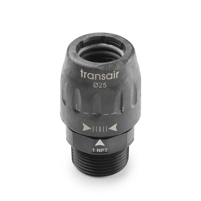 Parker 6605 25 28 1" (25mm) Transair Female to 3/4" Male NPT Threaded Adapter
