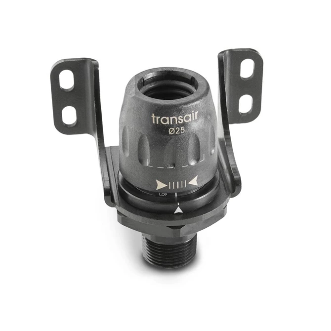 Parker 6615 25 28 1" (25mm) Transair Female to 3/4" Male NPT Threaded Stud Adapter w/ Fixing Plate